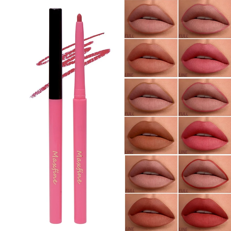 Lipstick Pencil Waterproof Matte Contour Tint Lipstick Lasting Non-stick Cup Lipliner Pen Lips Makeup Cosmetic 20 Color lipstick pencil