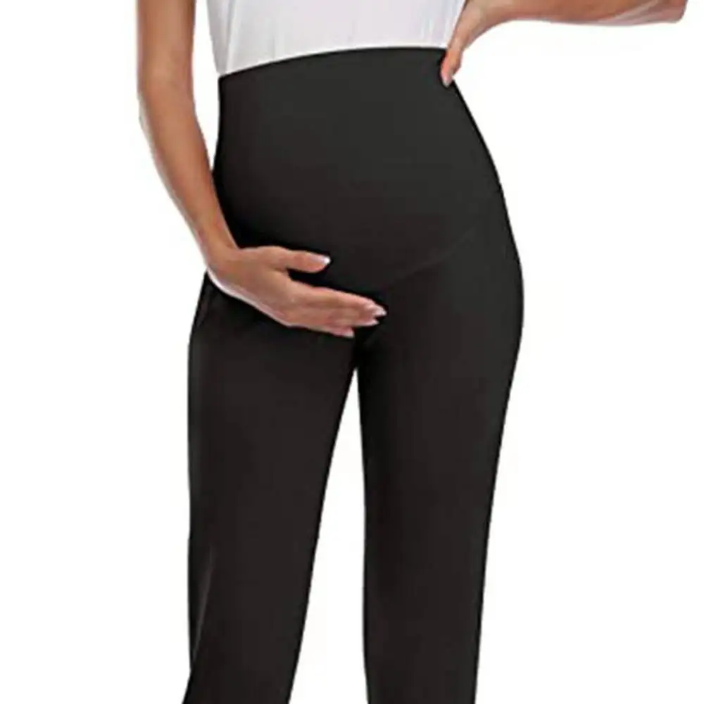 Maternity Trousers Summer New Pregnant Casual Loose Solid Color Belly Support Maternity Pants Elastic Waist Maternity Leggings 3