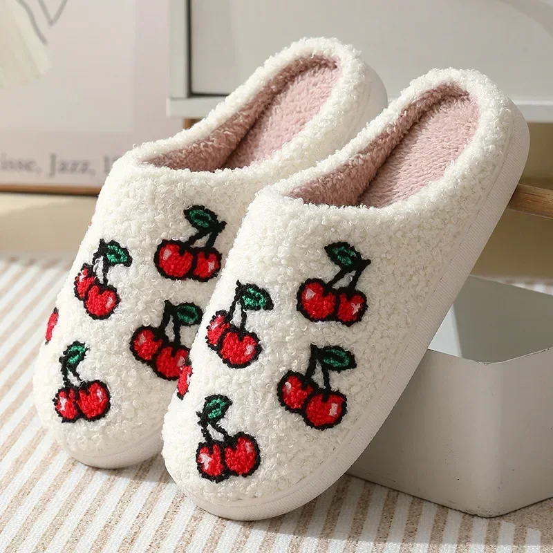 Ghost Face Blue Evil Eye Fuzzy Slippers - Plush Winter Warm Indoor Non-Slip Shoes