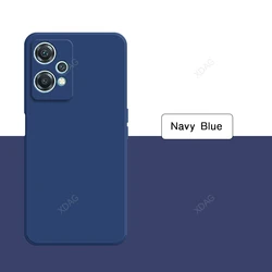 Luxurious Liquid Silicone Square Soft Back Cover for Oneplus Nord CE2 5G - Basic Solid Color (Navy Blue)