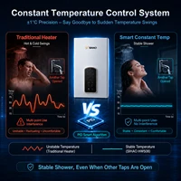 Chauffe-eau mural compact SIHAO avec écran LCD, système d'eau chaude instantanée IPX4 pour cuisine, salle de bain, dortoir, évier, commande tactile, pour usage domestique 5