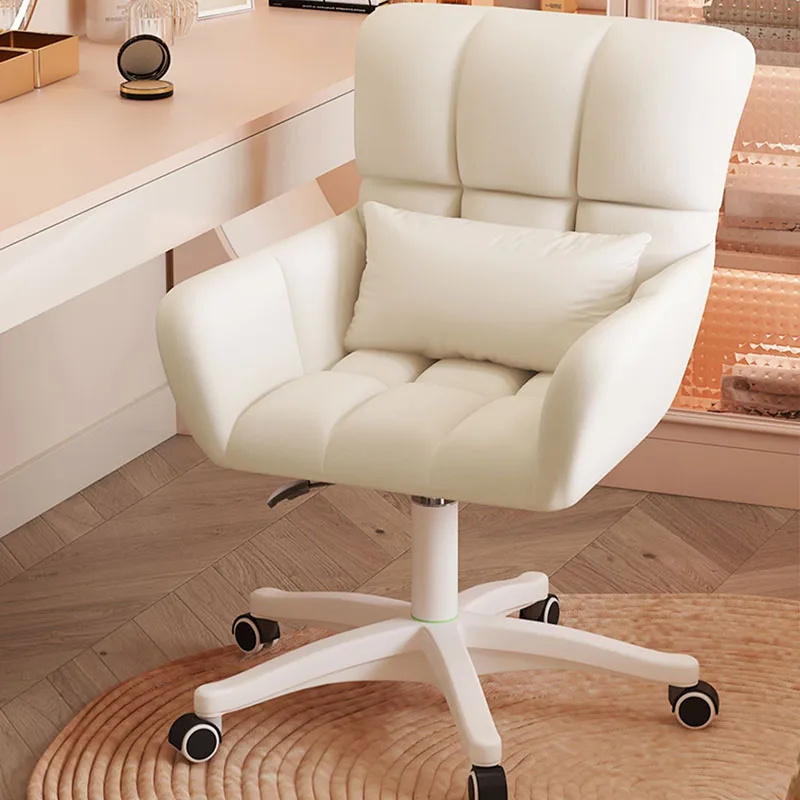 

Net Red Simple Vanity Chair Girls Bedroom Office Lazy Puff Mobile Stool Nordic Modern White Design Taburete Con Ruedas Furniture