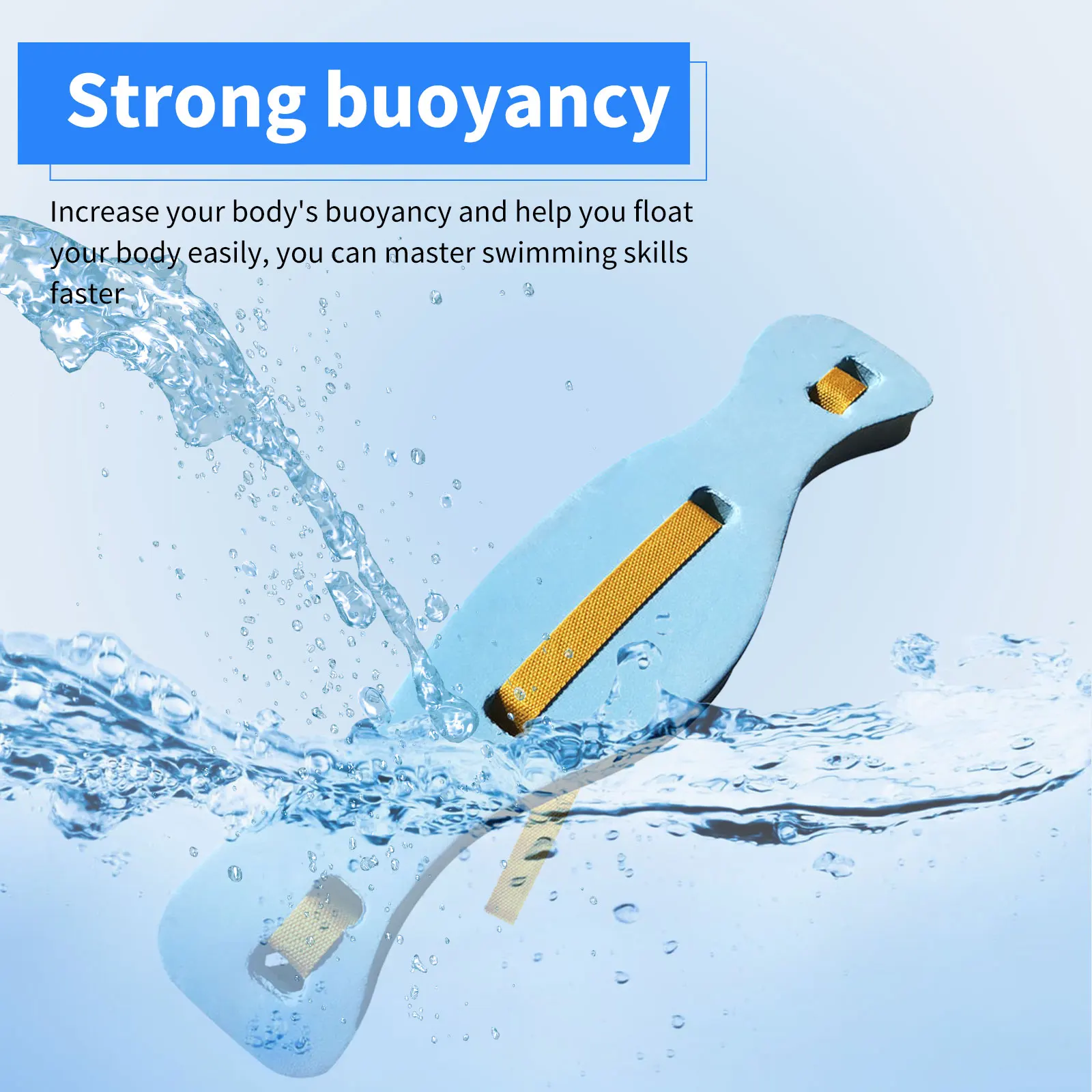 Fish-shaped Flexible Swimming Board with Adjustable Nylon Straps for Learners