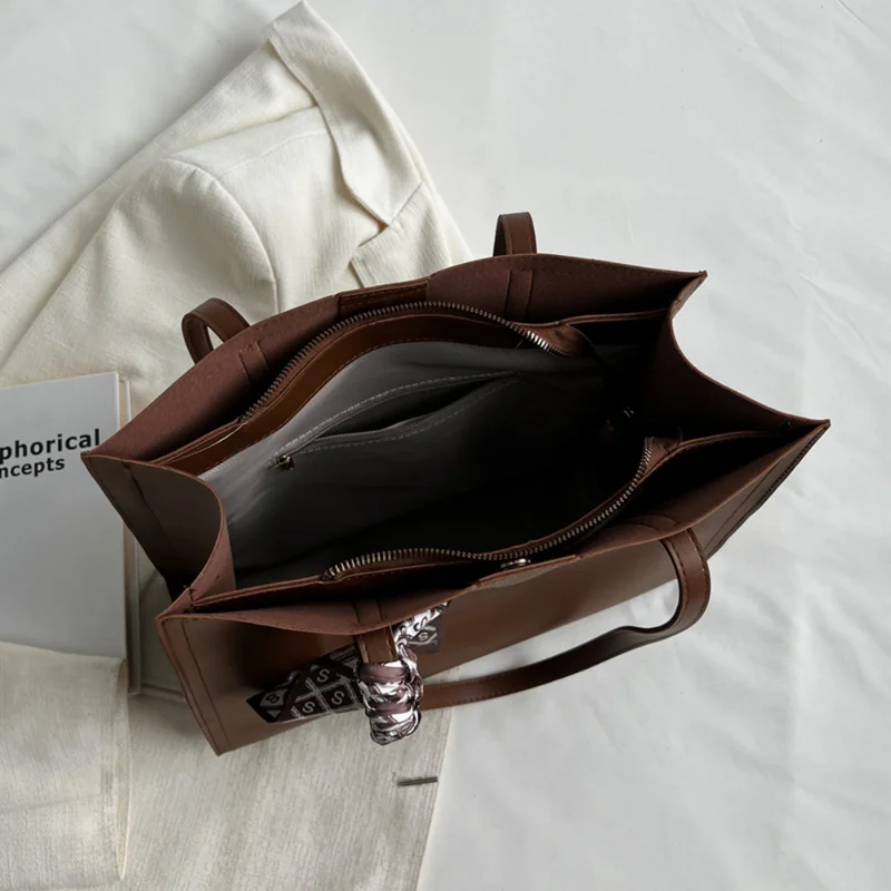 Vintage Print Large Tote Handbags For Women 2023 Trend Luxury Designer PU  Leather Shopper Commuting Work Shoulder Bags - AliExpress