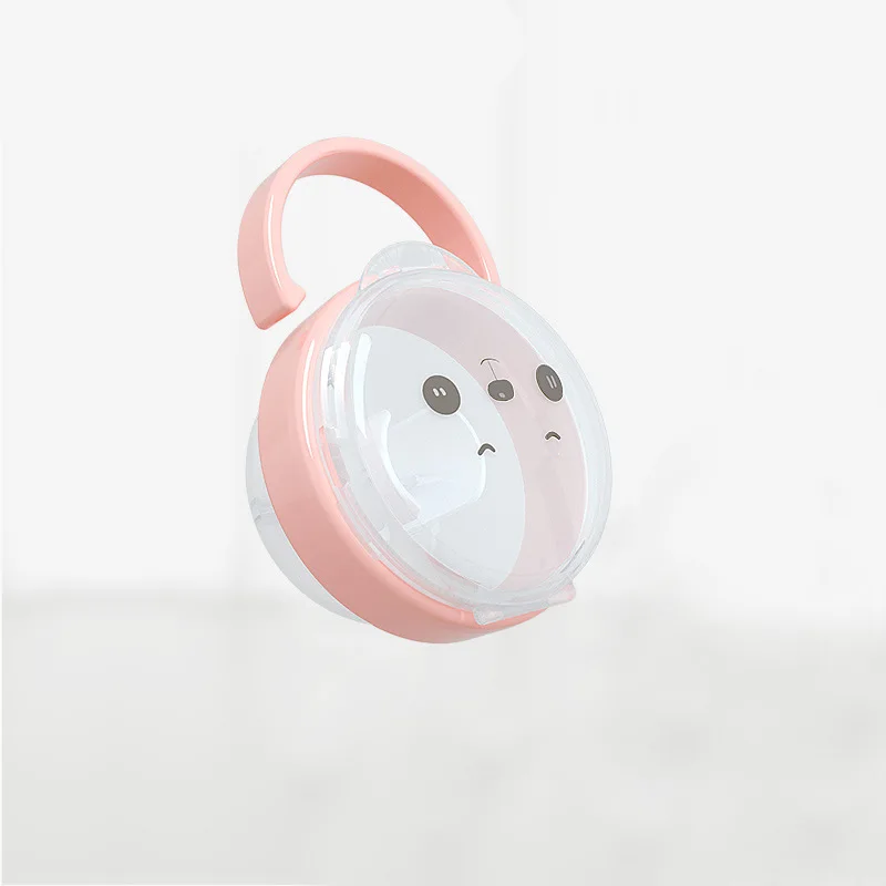 Plastic Pacifier Box Portable Baby Pacifier Nipple Kid Travel Case Cartoon Panda Expression Nipple Storage Box Soother Container Holder Pacifier Box
