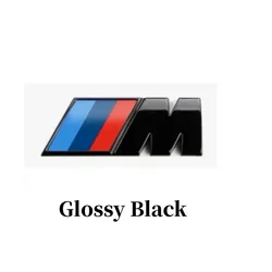 M Logo Rear Trunk Emblem Badge - 5.5x2cm (Glossy Black)