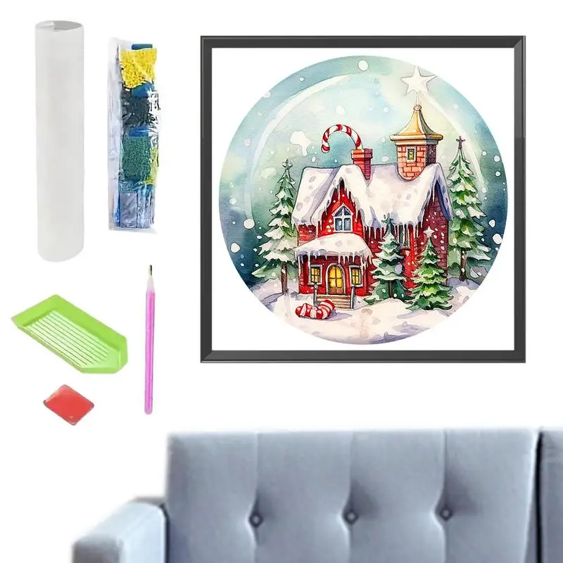 Diamond Painting Kits Christmas Crystal Rhinestone Diamond Painting Art Kit Full Round Drill Diamond Dotz Painting For Wall Home