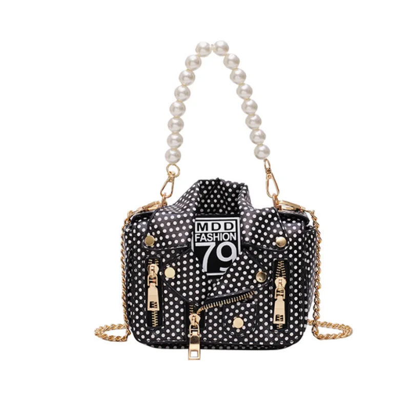Borse A Tracolla Da Donna Firmate Dot Mini Jacket Lady Shoulder Pearl Handle Chain Crossbody Sac A Main Femme De Marque