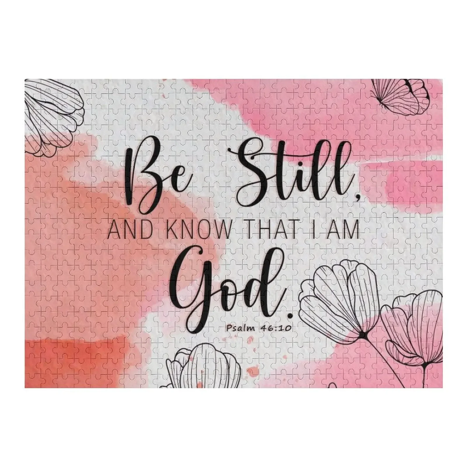

Be Still Psalm 46:10 Abstract Line Art Jigsaw Puzzle Custom Wooden Gift Custom Name Wood Personalized For Kids Puzzle