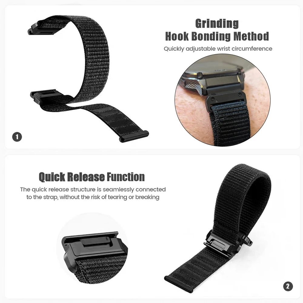 Nylon QuickFit Strap - 22mm/26mm Watchband Replacement