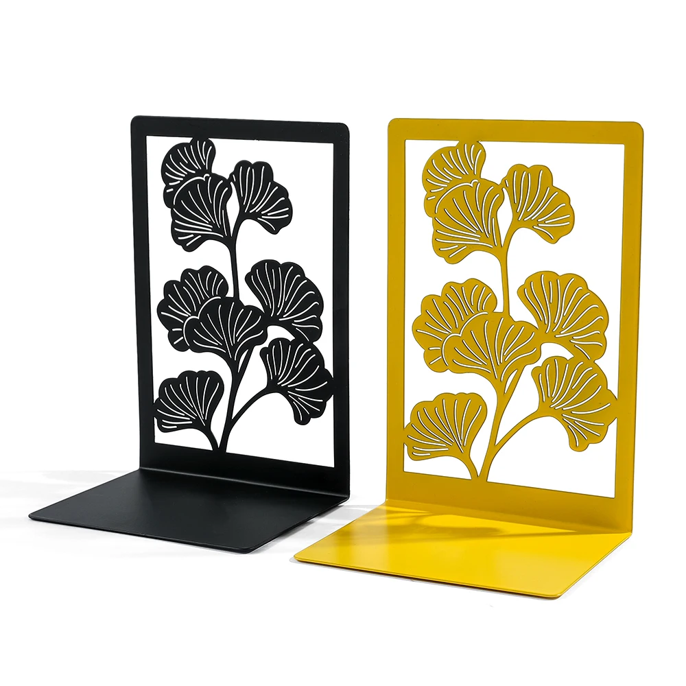 3 Style Ginkgo Leaf Metal Bookends Office Desktop Home for Book Lovers Book organizer book holder book stand book terminal