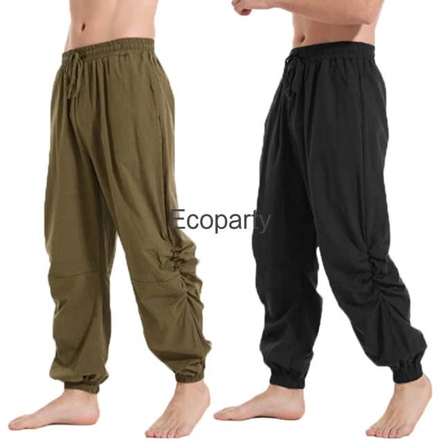 New Men's Medieval Pirate Pant Renaissance Vintage Solid High Waist Lace Up  Loose Haren Pants Casual Trouser For Male - AliExpress