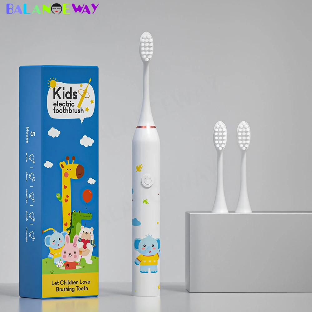 Cepillo de dientes eléctrico sónico para niños EB52, cerdas suaves, recargable, con dibujos animados, blanqueador, prevención de caries, cepillo de dientes eléctrico para niños