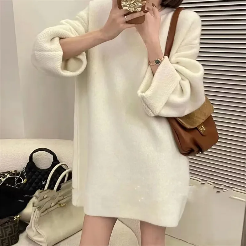 Women Knitted Sweater Dress Autumn Winter