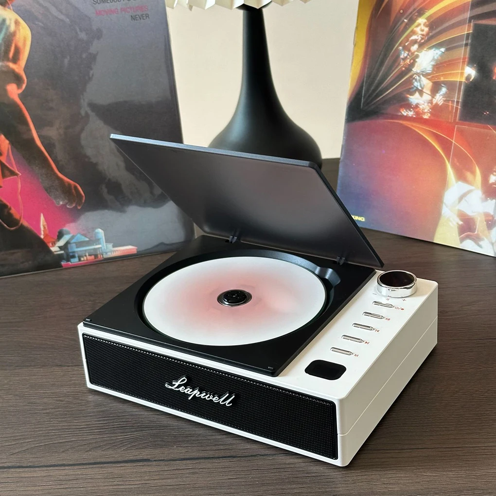 Portable CD Player Bluetooth Walkman Lossless Stereo CD Player Built-in Speaker Vintage CD Disk Album Player All-in-One Player