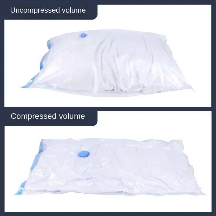 Vacuum Bag for Clothes Storage Bag With Valve Transparent Border Folding Compressed Organizer Travel Space Saving Seal Packet 2