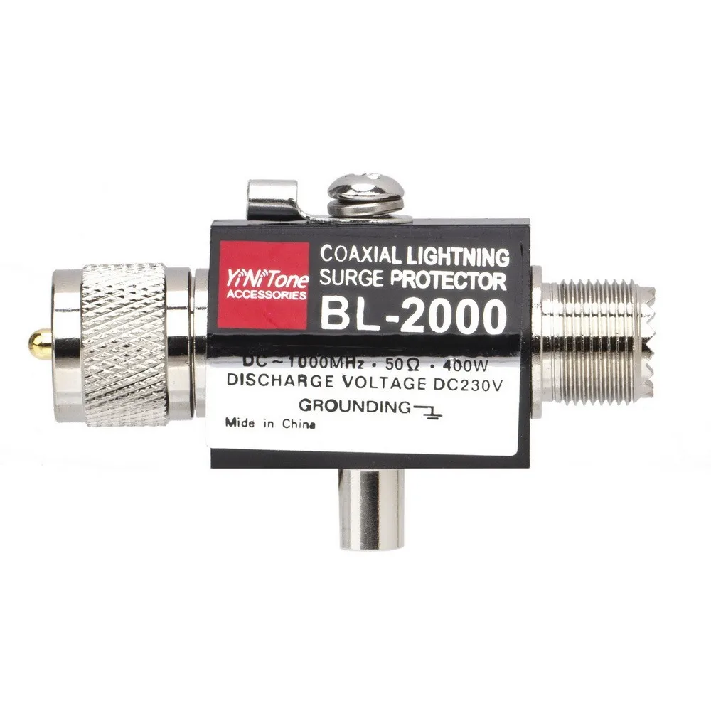 BL-2000 400W 50 Ohm Coaxial Lightning Arrestor Surge Protector PL259 Female To PL259 Female