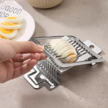 Egg Slicer Multi-function Manual Stainless Steel Boiled Egg Kiwi Strawberry Soft Fruits Cutter Household Kitchen Accessories