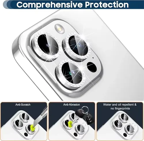 Glitter Diamond Rhinestone Camera Lens Protector for iPhone 17 Pro Max 16 16Pro 15 14  Plus 13 12 Mini 11 Air 17Pro 13Pro 12Pro - Image 5