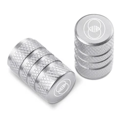 Motorcycle Valve Stem Cap Set - Premium 2 - Piece Accessory Pack (Silver)