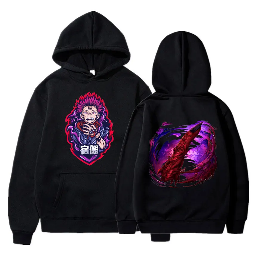 

Japan Anime Jujutsu Kaisen Ryomen Sukuna Hoodies Manga Graphic Pullover High Quality Men's Clothing Oversized Classic Sweatshirt