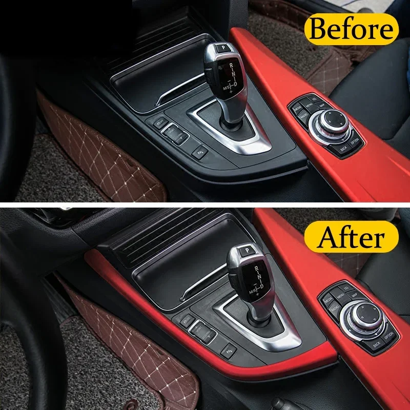 Car Styling Interior Gear Shift Box panel Cover Trim Stall Decoration strip  sticker For BMW 3