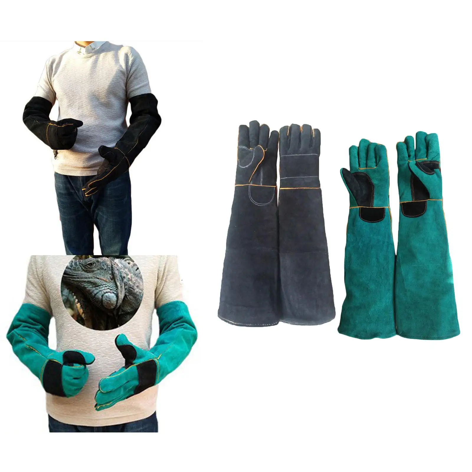 Animal Gloves Thickened Cowhide for , Wipe Clean with A Damp Cloth