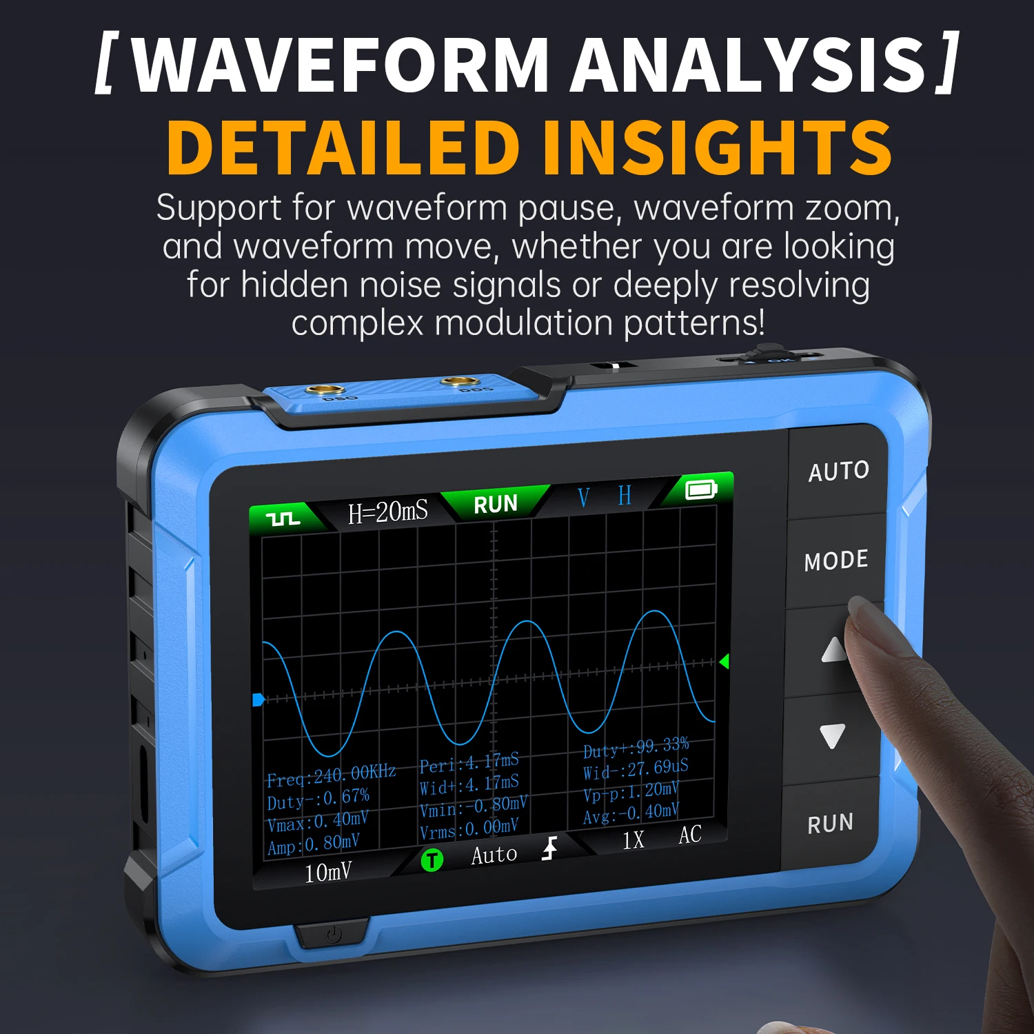 Mini Handheld Digital 2 IN 1 Oscilloscope Portable 48MS/s 10MHz Bandwidth Electronic Repair Tool FNIRSI DSO510 DSO152 DSO153