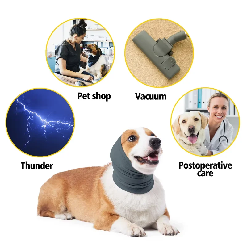 Happy Hoodie – Bandeau Apaisant Original Pour Chiens & Chats – Calme L’Anxiété, Réduit Le Bruit & Facilite Toilettage