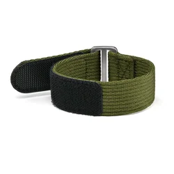 Men's Military Nylon Strap with Hook and Loop Fastener - Waterproof Wrist Bracelet - S 230mm (Army green)