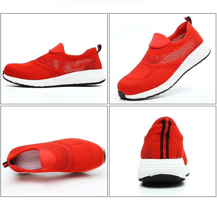 Summer Lightweight Steel Toe Cap Deodorant Mesh Wear-resistant Non-slip Safety Shoes Men's and Women's Shoes Large Size 36-46