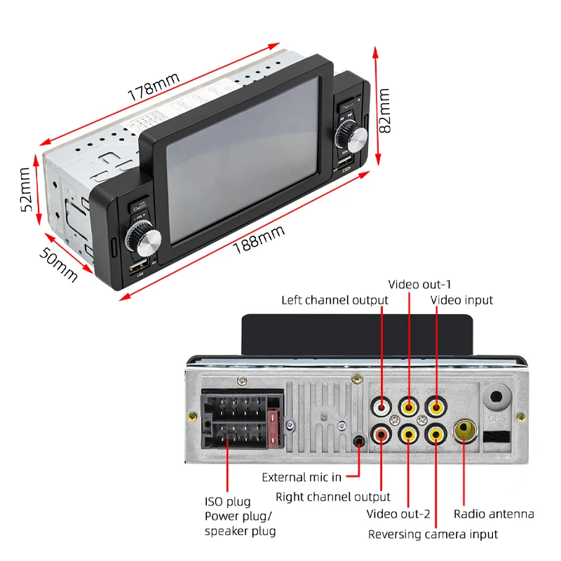 Bluetooth Autoradio 1 Din Freisprecheinrichtung Mirrorlink 5 Touchscreen  MP5 Player TF USB FM 7 Farbe Beleuchtung Audio system Kopf Einheit M160 -  AliExpress