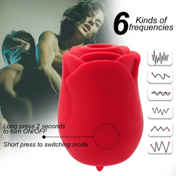 Female Clitoris Masturbators for Vibrator Rose Shape Tongue Licking Nipple Anal Stimulator Fast Women Lesbian Sex Toys adult toy 3