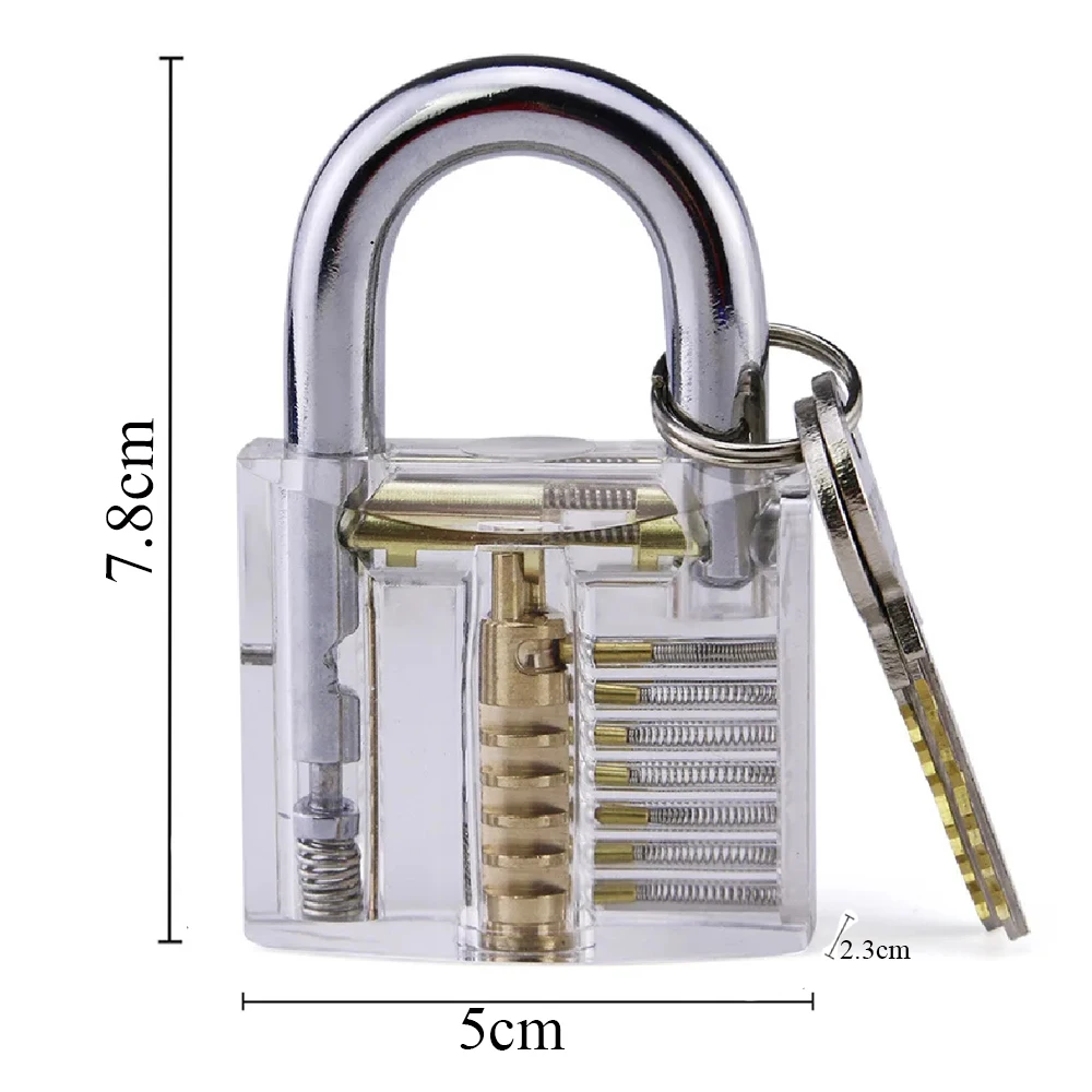 78x50mm Locksmith Transparent Visible Locks Cutaway Practice View Padlock for Tools Hardware Lock Training Skill locksmith tools mini padlock locksmith extractor tools lock pick tools lock pick set lock repair tool