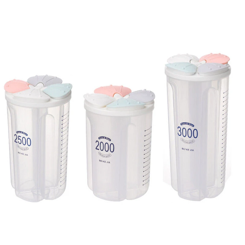Grain Storage Box Compartmentalized Plastic Transparent Fresh keeping