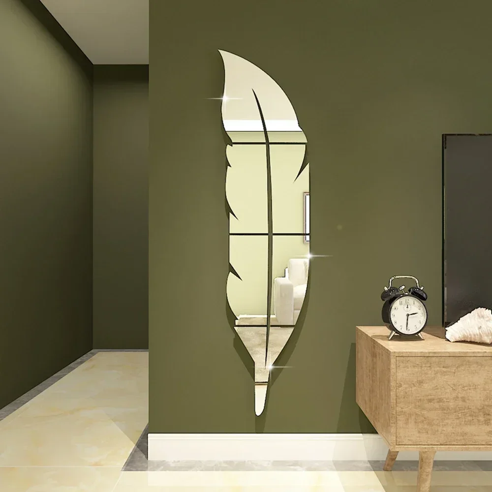 3D Feather Mirror Wall Stickers 1