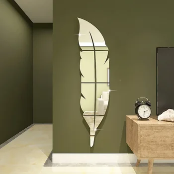 3D Feather Mirror Wall Stickers 1