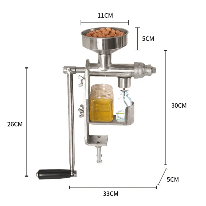 Stainless Steel Manual Oil Presser Machine Household Rapeseed Oil Pressing Machine Vegetable Sesame Oil Extracting Machine 4