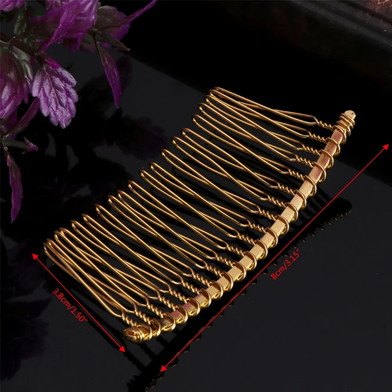 Bridal DIY Hair Clip Metal Blank Wedding Veil Side Comb 20 Teeth for Girl Female