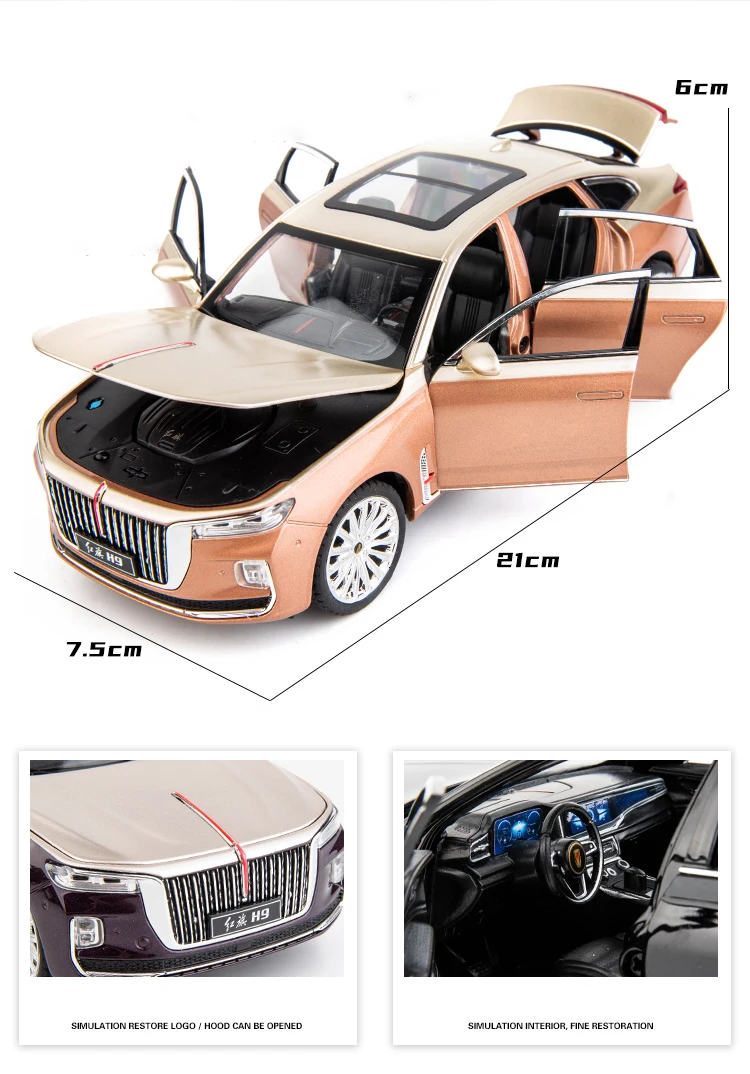 Hongqi H9 Lüks 1:24 Ölçekli 