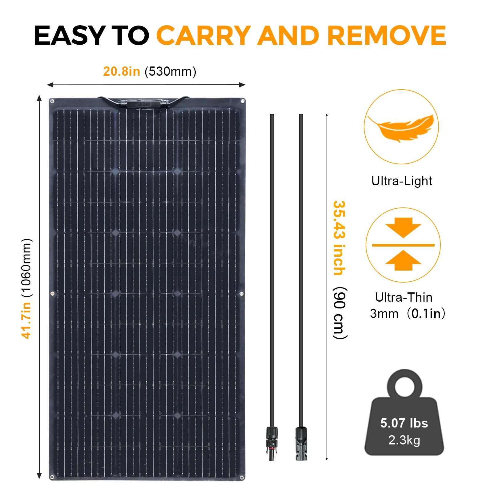 XINPUGUANG-Panel Solar fotovoltaico Flexible, Paneles solares fotovoltaicos Células solares Batería cargador de batería para coche, barco, casa, camper, balcón, 12V, 50W, 19,8 V, 100W