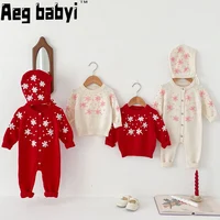 Newborn Clothes Autumn Infant Knit Hand Embroidery Baby Girl Sweaters Coat Baby Jumpsuit Winter Cotton Clothing Knitwear 0-24M