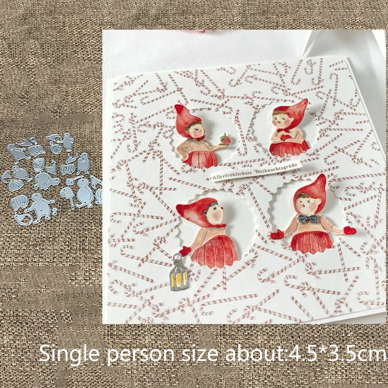

New Design Craft Metal stencil mold Cutting Die 6pcs kids Christmas Children scrapbook die cut Album Paper Card Craft Embossing