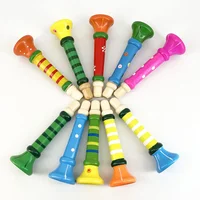 1pc Random Color Wooden Trumpet Children Horn Whistle Toy Musical Instrument for Kids Early Educational Toys Montessori Games 2