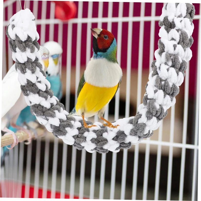 Sugar Glider Climbing Rope Thick Soft Hamster Swing Rope Braided with Hanging Lock Buckle Hanging Rat Toy Guinea Parrot Parrot Toy Bird Toy Bird Swing Toy Small Pet Ladder Toy