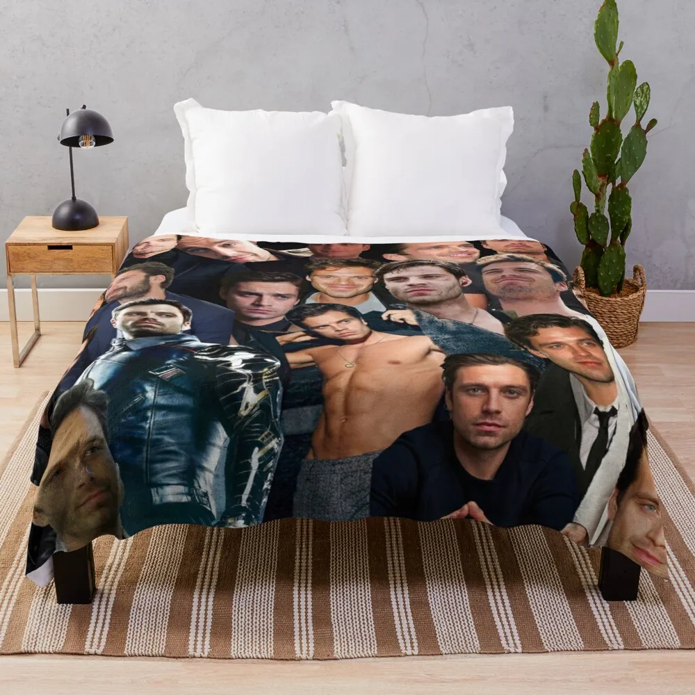 

Sebastian Stan Collage Throw Blanket Summer Soft for sofa Single Blankets