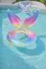 RainbowW Inflatable Pool Floats Crown Floating Ring Glitters Filled Durable Swimming Ring for Adult Summer Beach Pool Tube 33.5 2