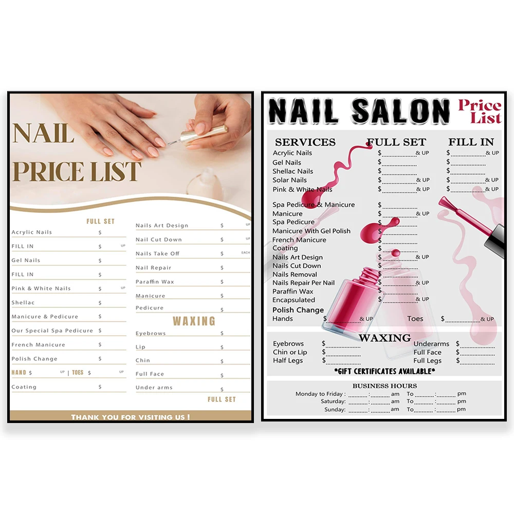 Manicure And Pedicure Price List Shop Buy