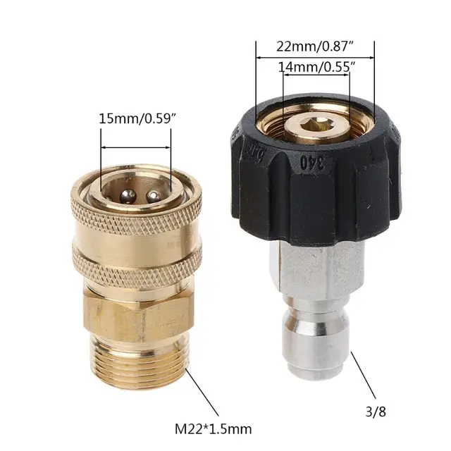 5000Psi Nyomásmosó Adapter Beállítása Gyors Csatlakozás Csatlakozók Készlet M22 14 - Image 6