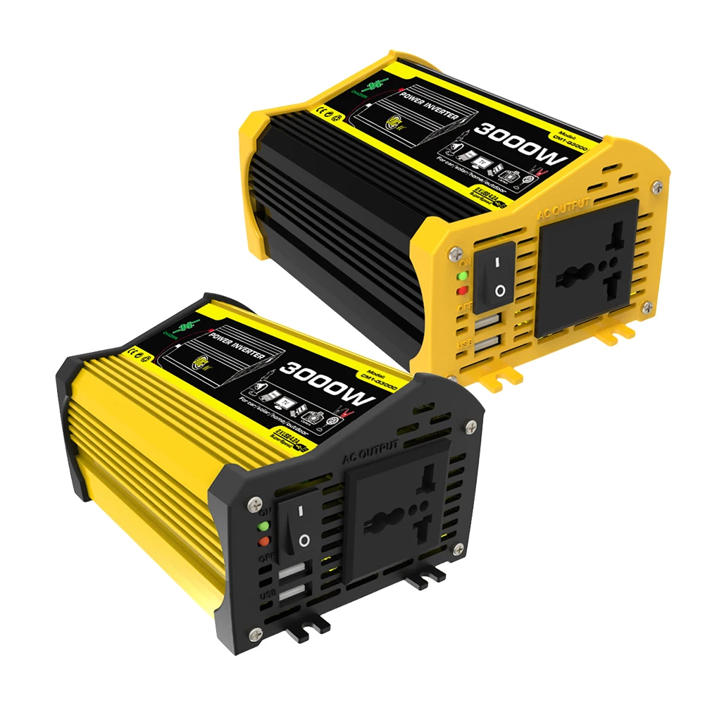 3000W 지능형 전력 인버터 수정된 사인파 듀얼 USB 자동차 전압 변압기 아이패드 폰용 휴대용 전력 인버터
